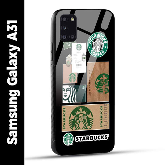 Samsung Galaxy A31 Back Cover Starbucks Filter Coffee Printed Glass Case