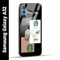 Samsung Galaxy A32 Back Cover Starbucks Coffee Love Yourself Printed Glass Case