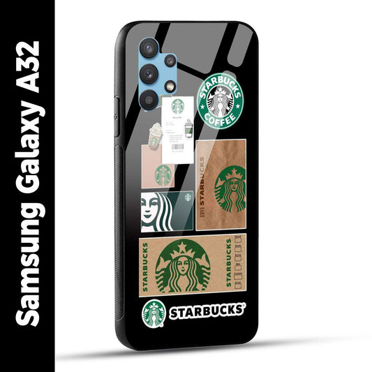 Samsung Galaxy A32 Back Cover Starbucks Filter Coffee Printed Glass Case