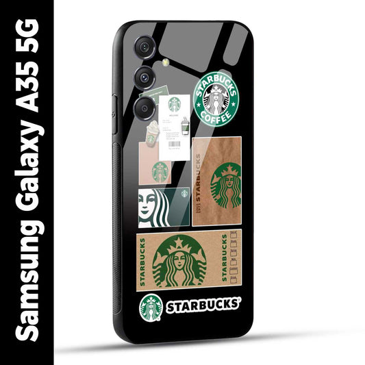 Samsung Galaxy A35 5G Back Cover Starbucks Filter Coffee Printed Glass Case