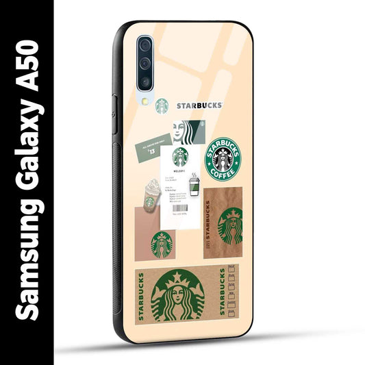 Samsung Galaxy A50 Back Cover Starbucks Coffee Printed Glass Case