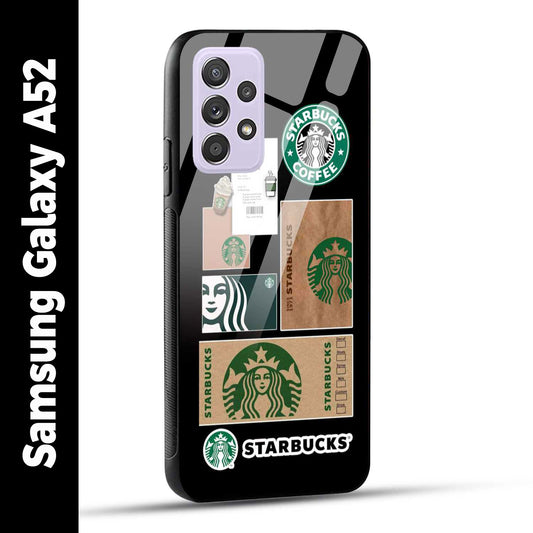 Samsung Galaxy A52 Back Cover Starbucks Filter Coffee Printed Glass Case