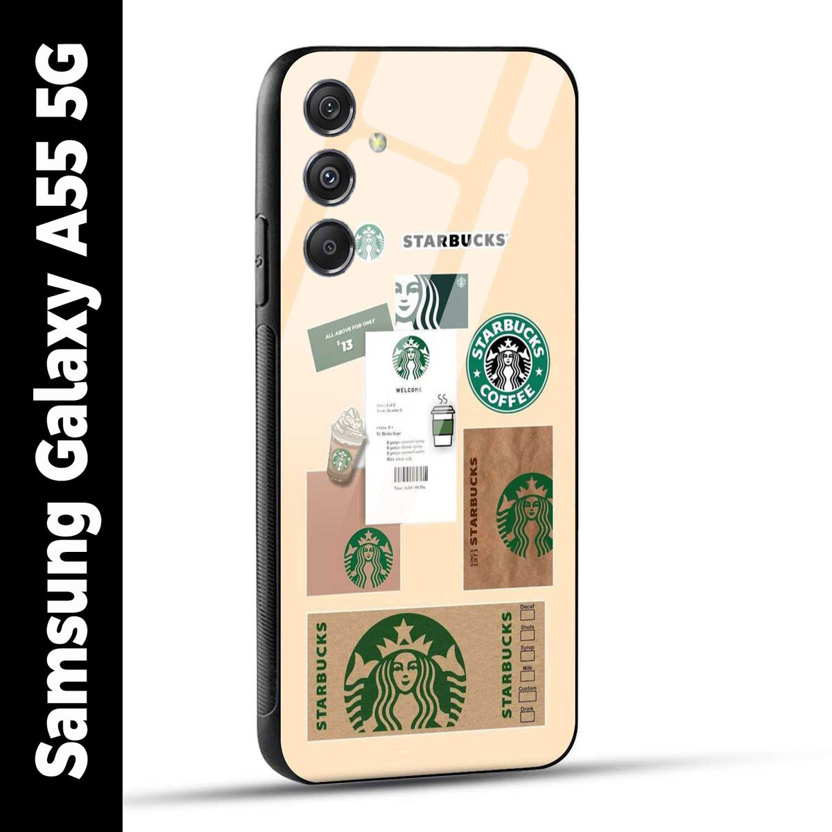 Samsung Galaxy A55 5G Back Cover Starbucks Coffee Printed Glass Case