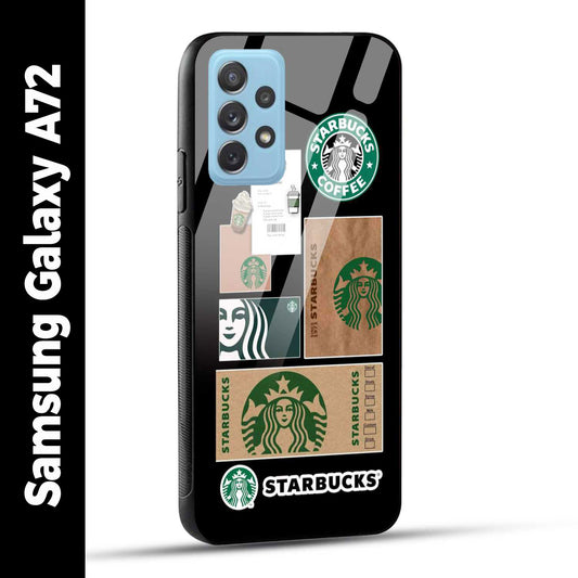 Samsung Galaxy A72 Back Cover Starbucks Filter Coffee Printed Glass Case