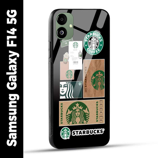 Samsung Galaxy F14 5G Back Cover Starbucks Filter Coffee Printed Glass Case