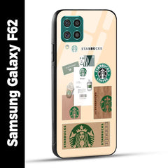 Samsung Galaxy F62 Back Cover Starbucks Coffee Printed Glass Case