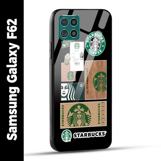 Samsung Galaxy F62 Back Cover Starbucks Filter Coffee Printed Glass Case