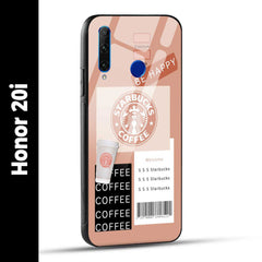 Honor 20i Back Cover Starbucks Coffee Happy Printed Glass Case