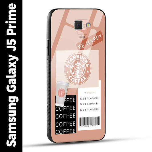 Samsung Galaxy J5 Prime Back Cover Starbucks Coffee Happy Printed Glass Case