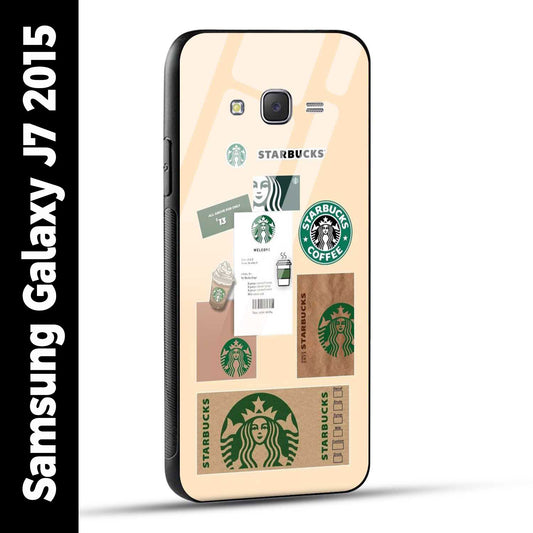 Samsung Galaxy J7 2015 Back Cover Starbucks Coffee Printed Glass Case