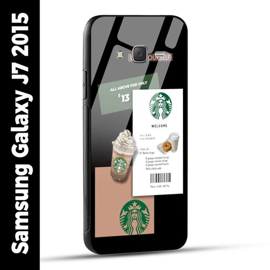 Samsung Galaxy J7 2015 Back Cover Starbucks Coffee Love Yourself Printed Glass Case