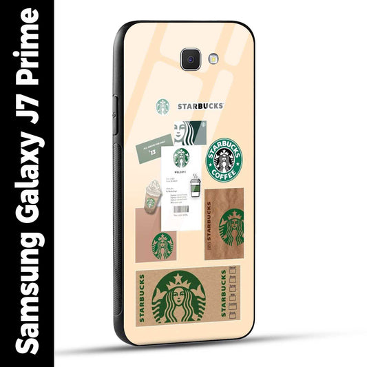 Samsung Galaxy J7 Prime Back Cover Starbucks Coffee Printed Glass Case
