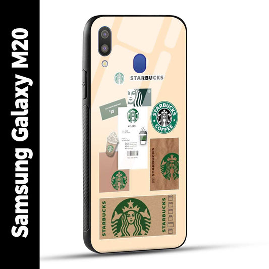 Samsung Galaxy M20 Back Cover Starbucks Coffee Printed Glass Case