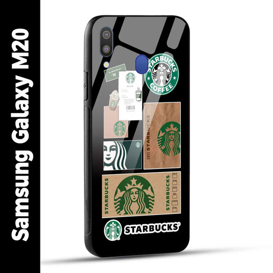 Samsung Galaxy M20 Back Cover Starbucks Filter Coffee Printed Glass Case