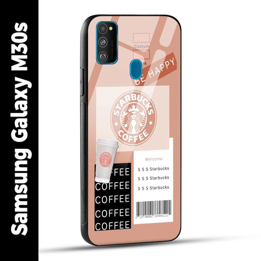 Samsung Galaxy M30s Back Cover Starbucks Coffee Happy Printed Glass Case