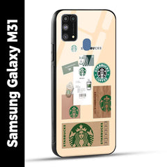 Samsung Galaxy M31 Back Cover Starbucks Coffee Printed Glass Case