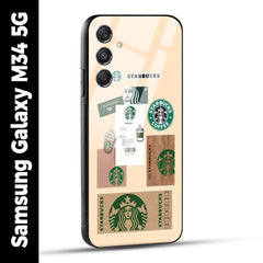 Samsung Galaxy M34 5G Back Cover Starbucks Coffee Printed Glass Case