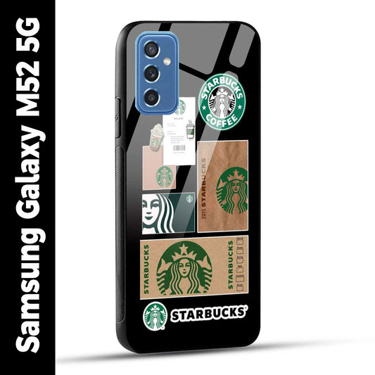 Samsung Galaxy M52 5G Back Cover Starbucks Filter Coffee Printed Glass Case