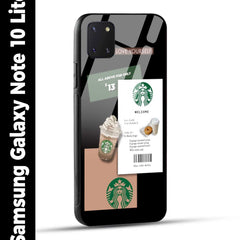 Samsung Galaxy Note 10 Lite Back Cover Starbucks Coffee Love Yourself Printed Glass Case