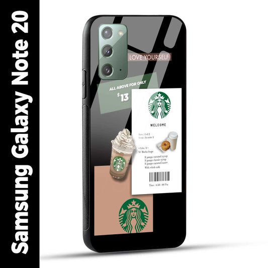 Samsung Galaxy Note 20 Back Cover Starbucks Coffee Love Yourself Printed Glass Case