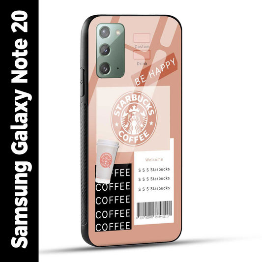 Samsung Galaxy Note 20 Back Cover Starbucks Coffee Happy Printed Glass Case