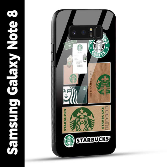 Samsung Galaxy Note 8 Back Cover Starbucks Filter Coffee Printed Glass Case