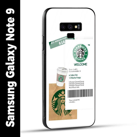 Samsung Galaxy Note 9 Back Cover Starbucks Coffee Welcome Printed Glass Case