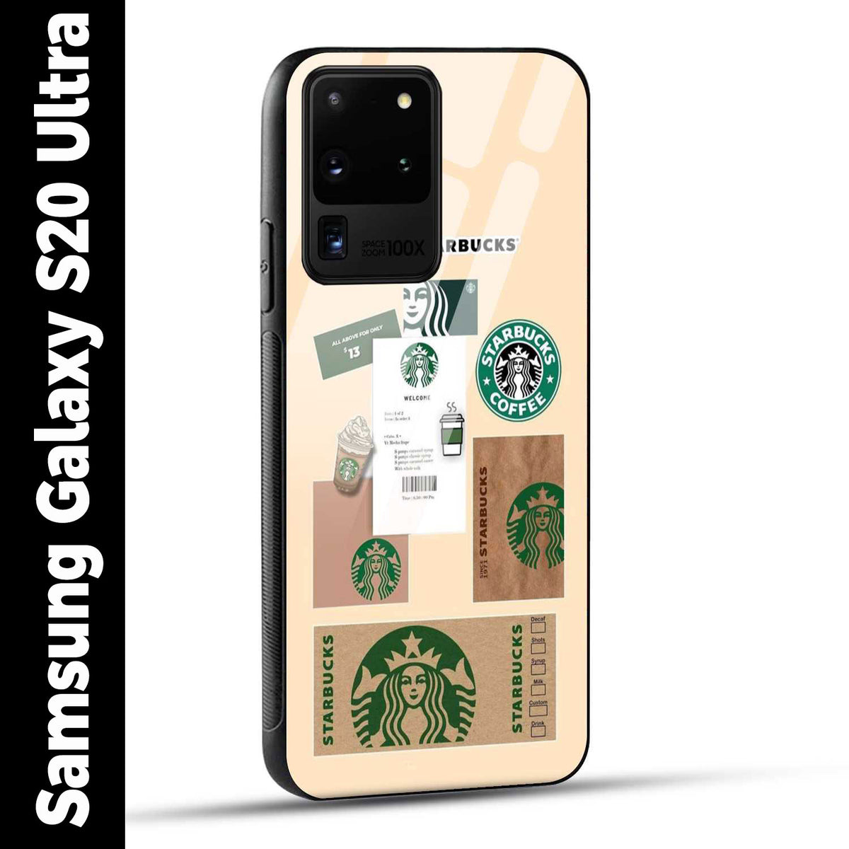 Samsung Galaxy S20 Ultra Back Cover Starbucks Coffee Printed Glass Case