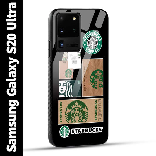 Samsung Galaxy S20 Ultra Back Cover Starbucks Filter Coffee Printed Glass Case