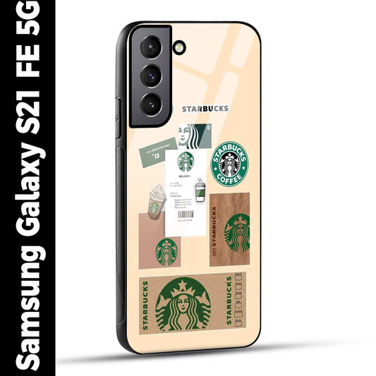 Samsung Galaxy S21 FE 5G Back Cover Starbucks Coffee Printed Glass Case