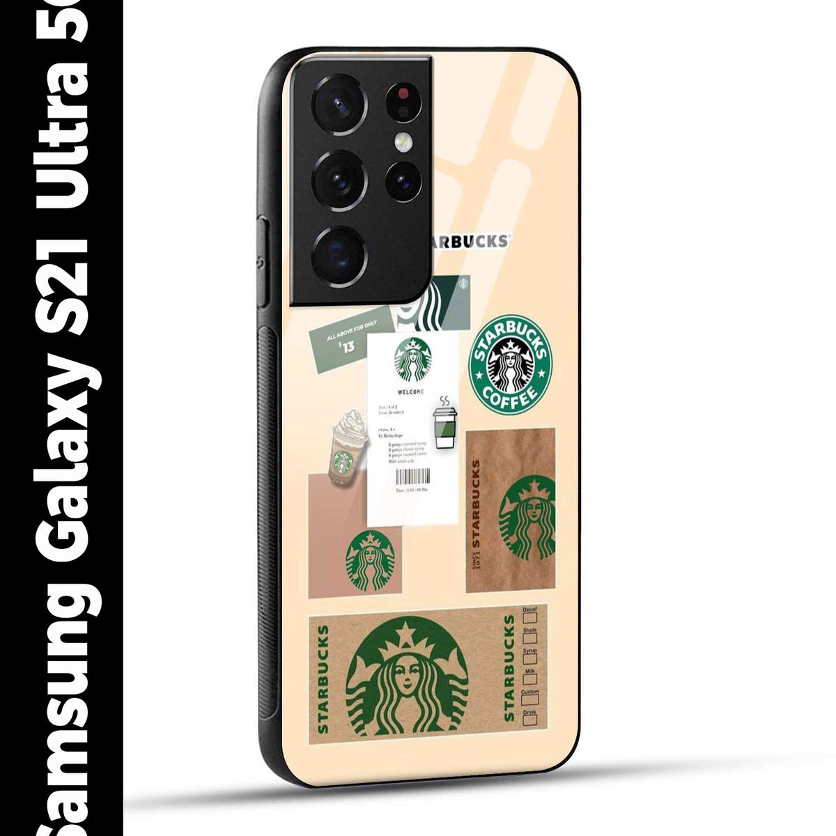 Samsung Galaxy S21 Ultra 5G Back Cover Starbucks Coffee Printed Glass Case