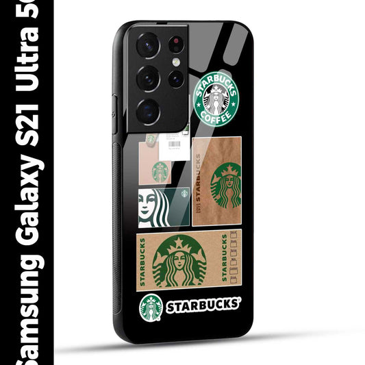 Samsung Galaxy S21 Ultra 5G Back Cover Starbucks Filter Coffee Printed Glass Case