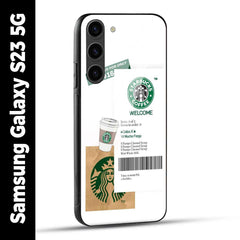 Samsung Galaxy S23 5G Back Cover Starbucks Coffee Welcome Printed Glass Case