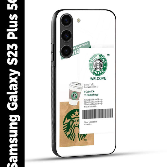 Samsung Galaxy S23 Plus 5G Back Cover Starbucks Coffee Welcome Printed Glass Case