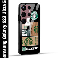 Samsung Galaxy S23 Ultra 5G Back Cover Starbucks Filter Coffee Printed Glass Case