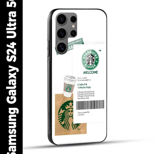 Samsung Galaxy S24 Ultra 5G Back Cover Starbucks Coffee Welcome Printed Glass Case
