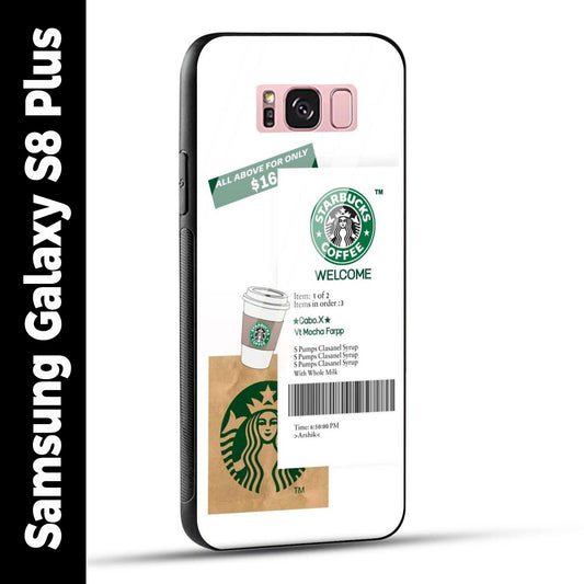Samsung Galaxy S8 Plus Back Cover Starbucks Coffee Welcome Printed Glass Case