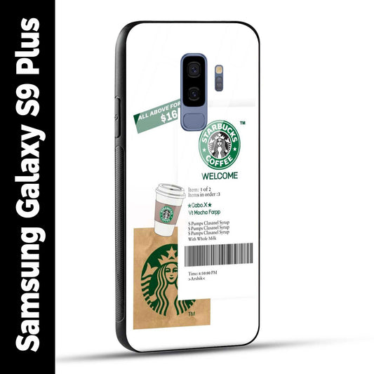 Samsung Galaxy S9 Plus Back Cover Starbucks Coffee Welcome Printed Glass Case