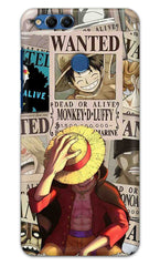 Honor 7X Back Cover Anime One Piece Wanted Luffy Printed Hard Case