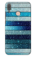 HUAWEI P20 LITE Back Cover Blue Glitter Printed Hard Case