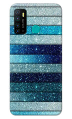 Infinix Hot 9 / Infinix Hot 9 Pro Back Cover Blue Glitter Printed Hard Case