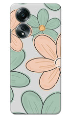 OPPO A58 5G Back Cover Aesthetic Flower Printed Hard Case