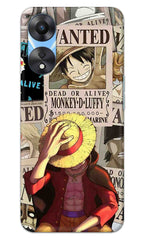 OPPO A78 5G Back Cover Anime One Piece Wanted Luffy Printed Hard Case