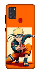 Samsung Galaxy A21s Back Cover Orange Color Anime Printed Hard Case
