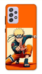 Samsung Galaxy A72 Back Cover Orange Color Anime Printed Hard Case