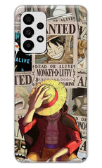 Samsung Galaxy A73 5G Back Cover Anime One Piece Wanted Luffy Printed Hard Case