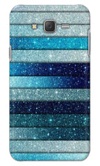 Samsung Galaxy J5 2015 Back Cover Blue Glitter Printed Hard Case
