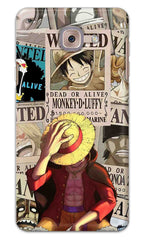 Samsung Galaxy J7 Max Back Cover Anime One Piece Wanted Luffy Printed Hard Case