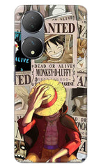 VIVO Y100 / VIVO Y100A / VIVO T2 Back Cover Anime One Piece Wanted Luffy Printed Hard Case