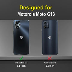 Moto G13 Cover - Premium Motorola G13 Back Cover, Sleek and Protective Moto G13 Backcover, Stylish Motorola G13 Back Cover 360 Degree Full Protection with Ring Holder Kickstand